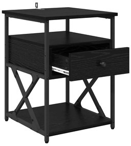 Éjjeliszekrény 2 pcs Musta tammi 40 x 42 x 55 cm Faanyag