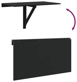 fekete szerelt fa összecsukható fali asztal 100x60x56 cm