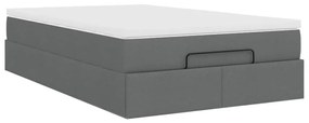 Ottomán ágykeret matraccal sötétszürke 120x190 cm szövet