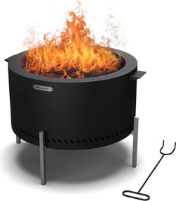 Blumfeldt Ignite Pure tűzhely, alacsony füstölés, grillrács, rozsdamentes acél, hordozható, esővédő fedél, fogantyúk