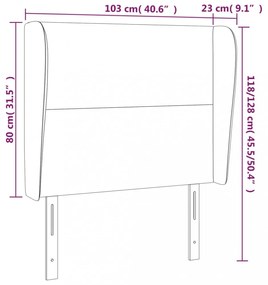 sötétbarna szövet fejtámla szárnyakkal 103 x 23 x 118/128 cm