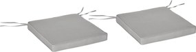 Outsunny 2 db-os Kertiszék Párna Készlet Ülőpárna Levehető Borítással 5 cm Poliészter Anyag dim. 45L x 45W cm Világosszürke | Aosom
