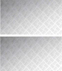 vidaXL Lépcsőfok Négyszögletes 2 pcs Ezüst 90 x 50 cm Alumínium