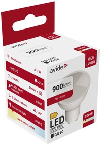 Avide LED Spot Alu+plastic 7W GU10 900LM WW 3000K