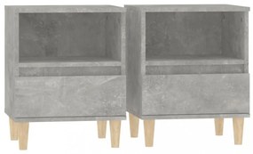 2 db betonszürke éjjeliszekrény 40x35x50 cm
