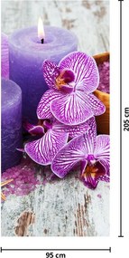 Fotótapéta ajtóra - Orchideák és gyertyák (95x205cm)