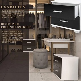 MIADOMODO Éjjeliszekrény fekete/fehér 2 db 40 x 40 x 35 cm