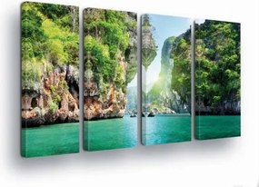 Vászonkép 120x80 Trópusok sziget öböl sziklák tenger óceán türkiz zöld természet