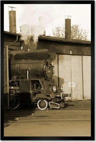 Poszterek keretben 40x60 Gőzmozdony Ol 49-69 Szépia