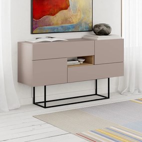 Szürke-bézs alacsony komód 145x82 cm Titan – Marckeric