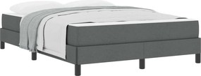 vidaXL Boxrugós ágy matracmal Sötétszürke 140 x 190 cm szövet