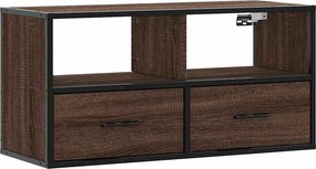 vidaXL barna tölgy színű szerelt fa és fém TV-szekrény 80x31x39,5 cm