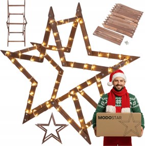 Karåcsonyi csillag 3D könnyen összecsukható ModoStar 114 cm fa Impregnåló