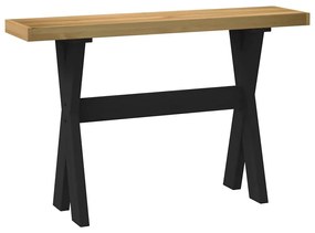 konzolasztal NOAIN X alakú lábak 120x30x75 cm tömör fa fenyőfa