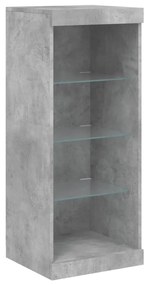 betonszürke tálalószekrény LED-világítással 41 x 37 x 100 cm