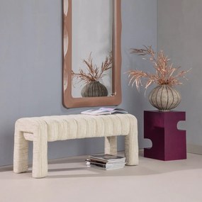 Bézs buklé párnázott pad Frex – WOOOD