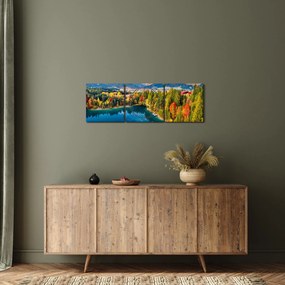 Kép - Urisee-tó, Ausztria (órával) (90x30 cm)