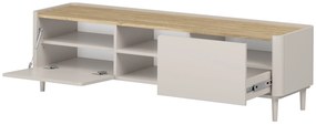 Elivo TV állvány 170 cm fém lábakon - kasmír / olajozott tölgy
