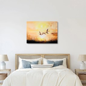 Kép - Daruk naplementekor (üvegen) (70x50 cm)