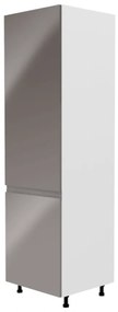 Szekrény a beépíthető hűtőhöz Aurora D60ZL, fehér, szürke