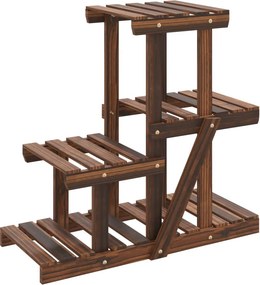 vidaXL tömör fenyőfa virágtartó állvány 58 x 25 x 51 cm