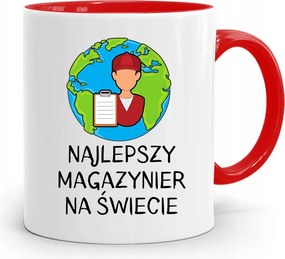 Piros Bögre Raktárosnak Legjobb Nyomtatott Fényképpel