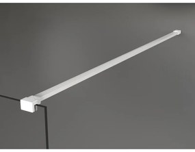 Mexen Kioto+, Walk-In zuhany paraván polccal és akasztóval 110 x 200 cm, 8 mm szürke üveg, fehér profil, 800-110-121-20-40