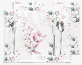Goldea pamut reggeliző alátét deluxe - zsenge rózsák - 2db 30 x 40 cm