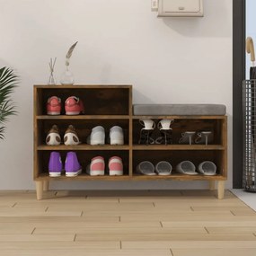 füstös tölgy színű szerelt fa cipősszekrény 102 x 36 x 60 cm