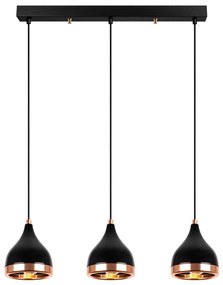 Fekete-rézszínű függőlámpa fém búrával Yildo – Opviq lights