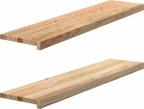 vidaXL 2 db tömör tölgyfa lépcsőfokok kezeletlen 110x30x2 cm