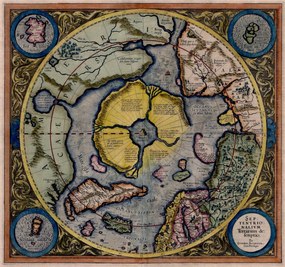 Lapos föld Világtérkép Gerard Merkator 1595 méret 90x90cm