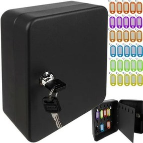 Kulcsszekrény 30db kulcs számára, színes kulcsjelölőkkel, zárható, falra szerelhető, grafitszürke színben
