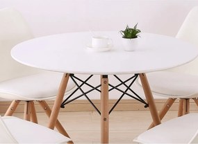Étkezőasztal, fehér/bükk, átmérő 60 cm, GAMIN NEW 60
