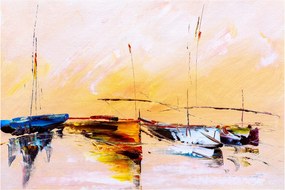 Kép - Csónak, festmény (90x60 cm)