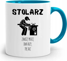 Asztalos Kék Bögre Mindig Kétszer Mérem, fényképes nyomattal