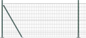 vidaXL Kerítés oszlopokkal Zöld 0,8 x 10 m Acél és PVC