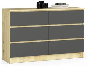 Komód - Akord Furniture K120 - világos tölgy / grafit