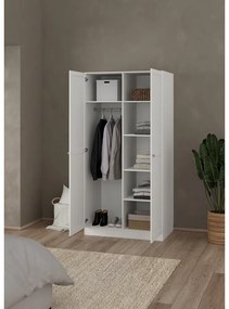 Fehér ruhásszekrény 99x200x62 cm Billund – Tvilum