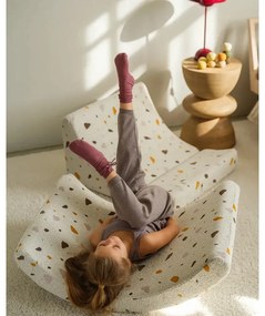 Fehér buklé-zsenília gyerek fotel Terrazzo Moon – Wigiwama