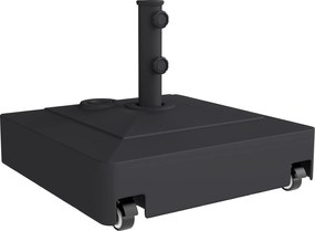 Outsunny négyszögletes napernyőtartó kerekekkel – HDPE, tölthető (61 kg homok / 40 kg víz), illeszkedik Ø35/38/48 mm – fekete | Aosom