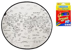 Colouring World színezhető szőnyeg és filctoll szett, ø 130 cm - Butter Kings