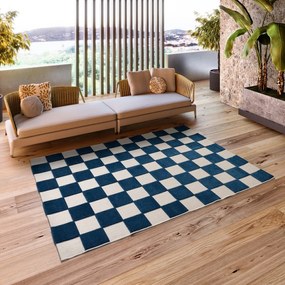 Kék-krémszínű kültéri-beltéri szőnyeg 160x230 cm Cuadros – Universal