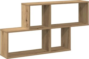vidaXL kézműves tölgy színű szerelt fa fali polc 100 x 18 x 53 cm