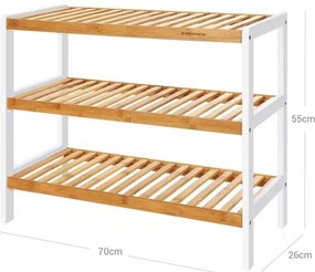 MATE cipősszekrény barna/fehér