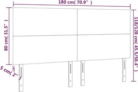 fekete műbőr fejtámla 200 x 5 x 118/128 cm