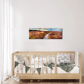 Kép - Őszi út (órával) (90x30 cm)