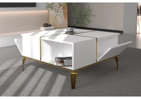 Dohányzóasztal Nirvana - White, Gold