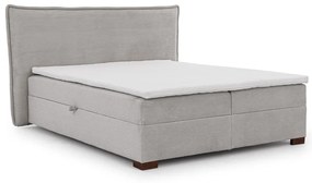 Világosszürke ágyneműtartós boxspring ágy 180x200 cm Lysa – Ropez