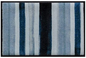 Csíkos prémium lábtörlő - kék festékcsíkok (Válassz méretet: 100*70)